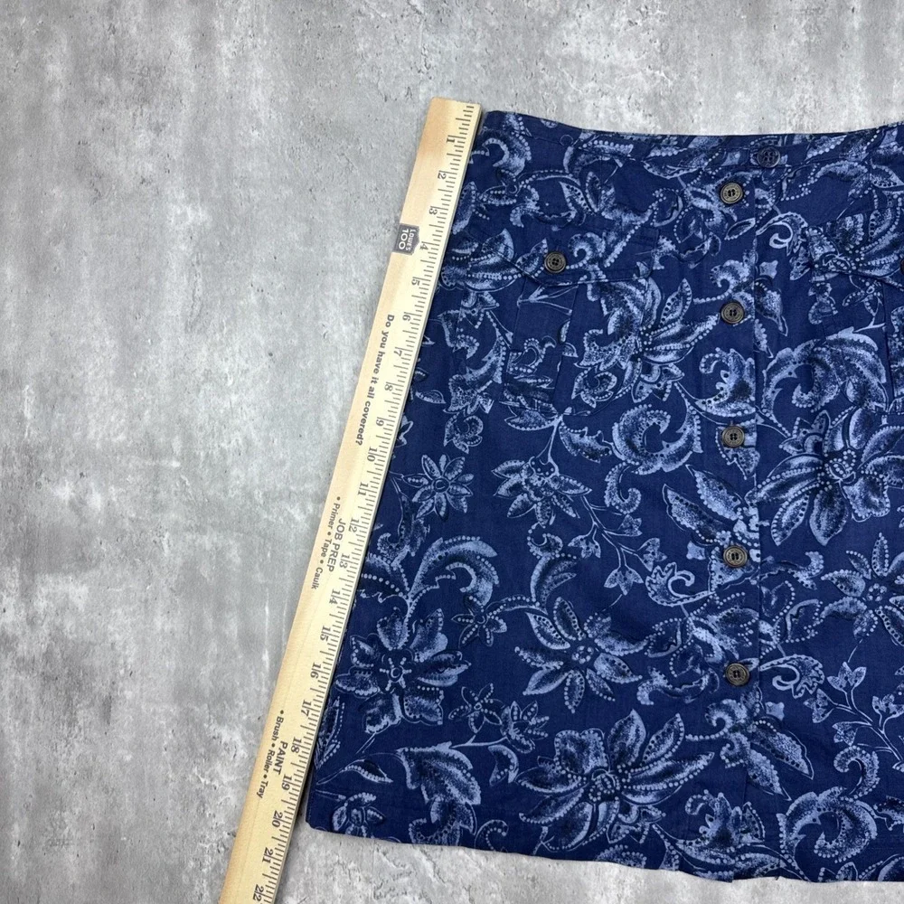 Vintage White‎ Stag Skirt Women's 10 Blue Floral Paisley Western Cottage A-Line